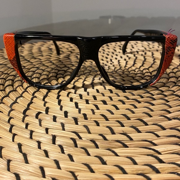 Vintage Harvé Benard 1980’s Red Python Skin Glasses - Picture 2 of 6